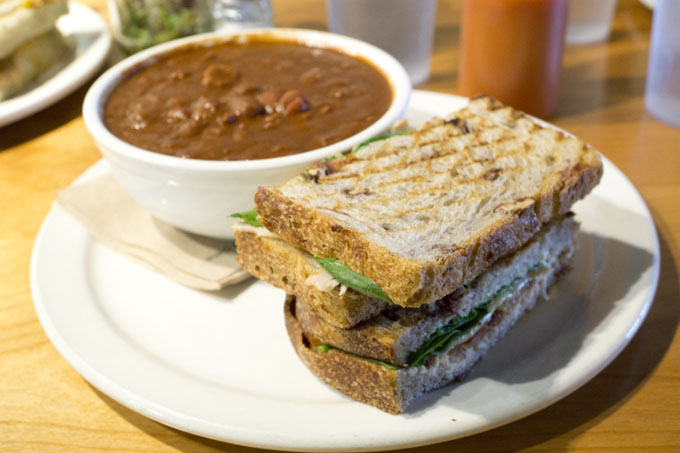 Liquids and solids panini chili chowder