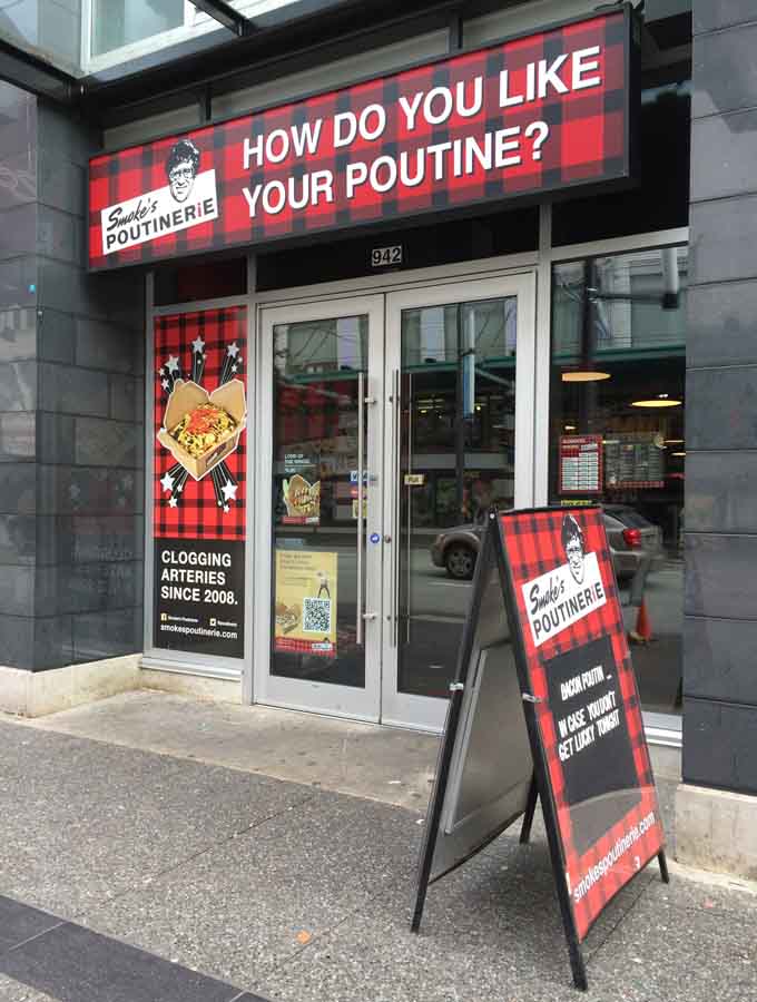 Smoke's Poutinerie Sign Vancouver