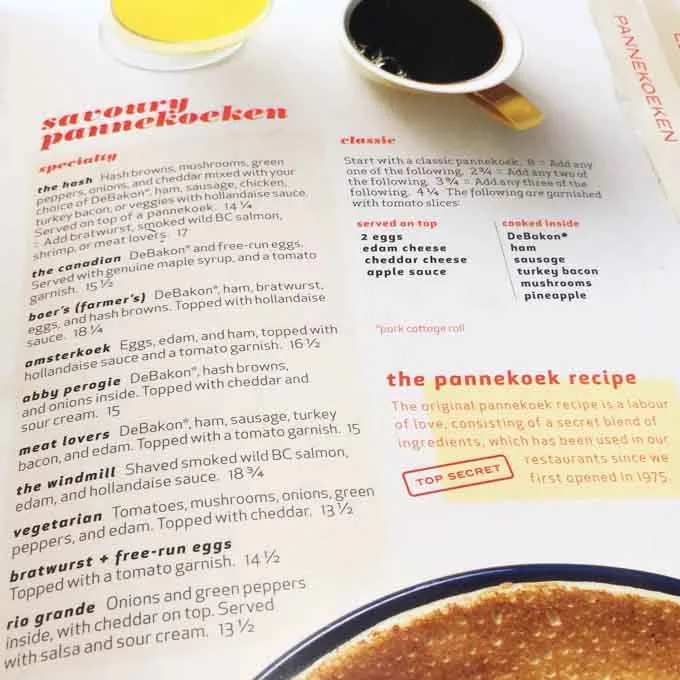 De Dutch Vancouver Menu