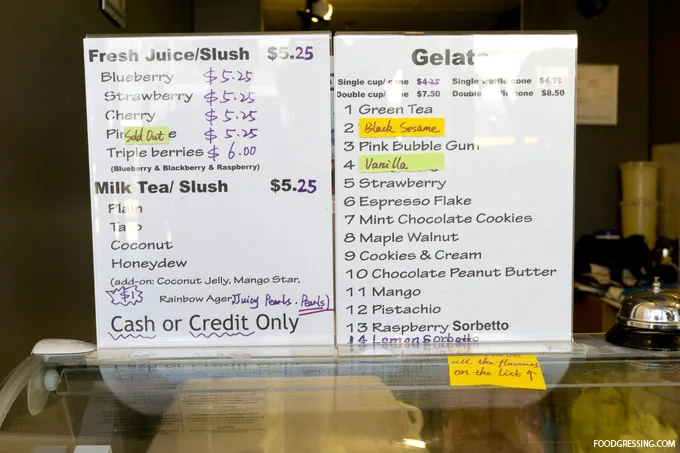 QQ-Gelato-Canada-Place-Vancouver-Menu