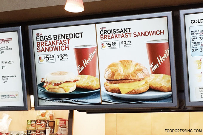 Tim Horton's New Breakfast Sandwiches - Foodgressing