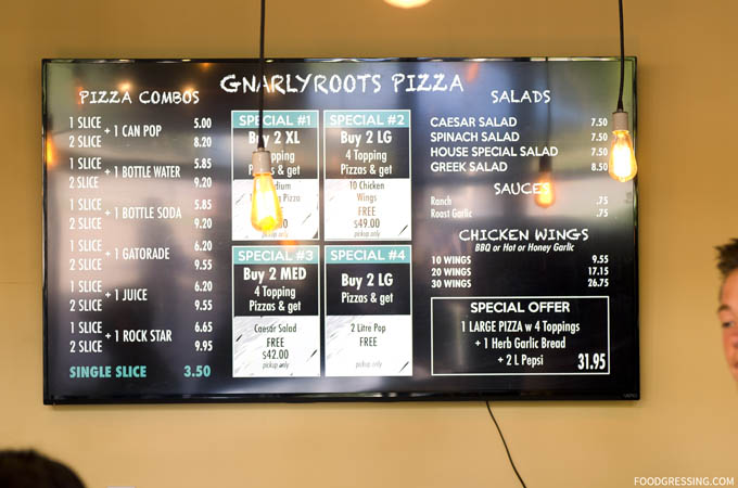 Gnarly Roots Cafe Whistler Menu Pizza slices