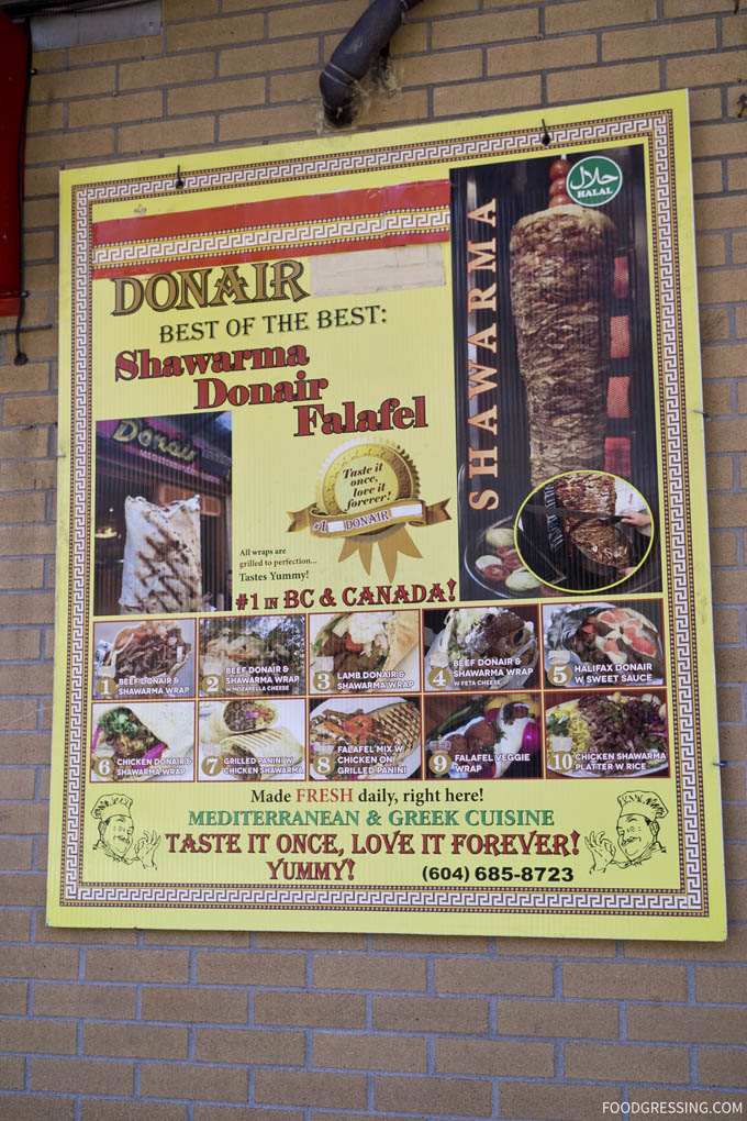 davie-donair-king-vancouver-menu