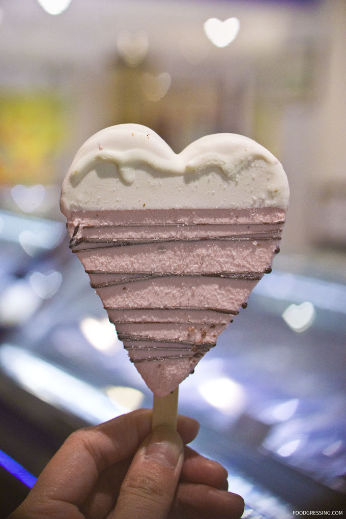 Amato Gelato Valentine's Day Heart Gelato on a Stick | heart-shaped gelato