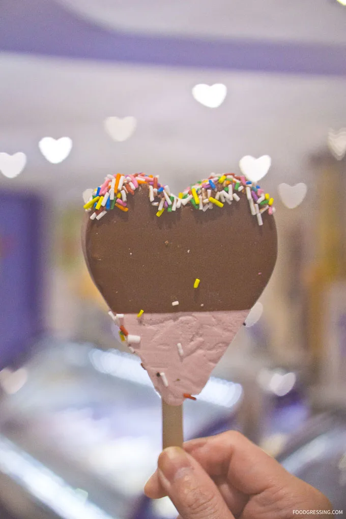 Amato Gelato Valentine's Day Heart Gelato on a Stick | heart-shaped gelato