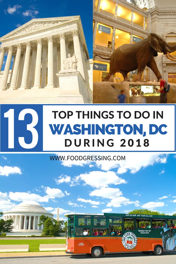 13 Top Things to Do in Washington DC during 2018 including the National Cherry Blossom Festival, Old Town Trolley Sightseeing Tour and more.