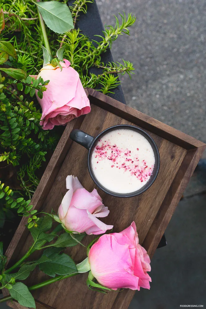 Honey Rose Matcha Latte - The Blossoming Table %