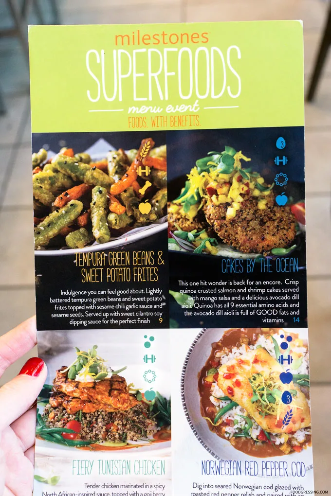 Milestones Superfoods Menu February 2018