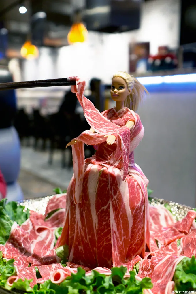 Hot Pot Meat Barbie: Barbie in a Meat Dress