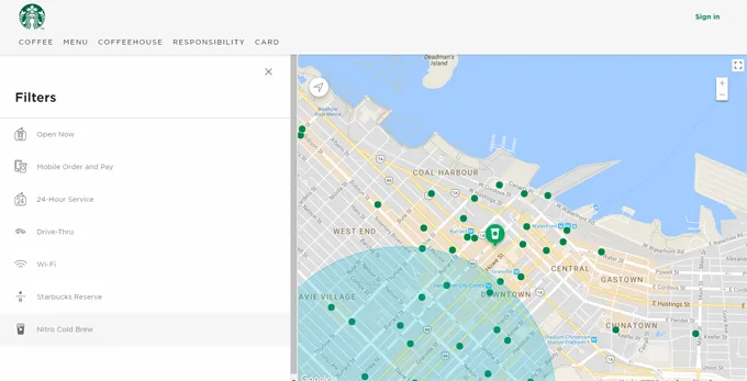 Starbucks Nitro Cold Brew Location