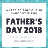 Father's Day Vancouver 2018 Brunch Lunch Dinner