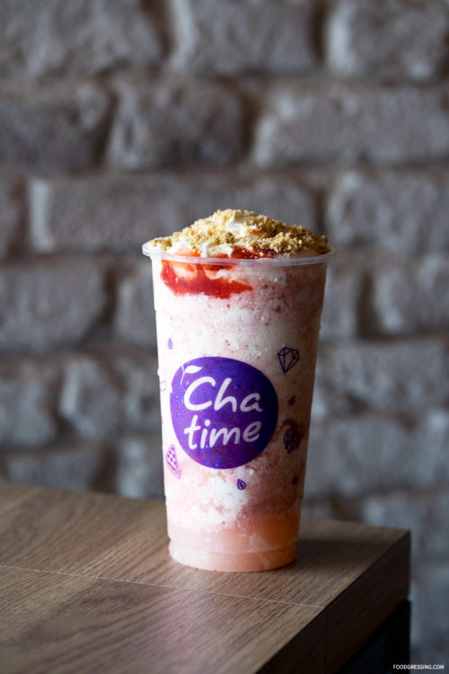 Chatime Strawberry Cheesecake Slush Chatime Chocolate Cookie Milk Tea