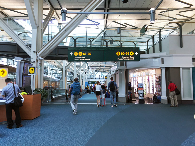 YVR Vancouver International Airport Departures Terminal USA Pier E