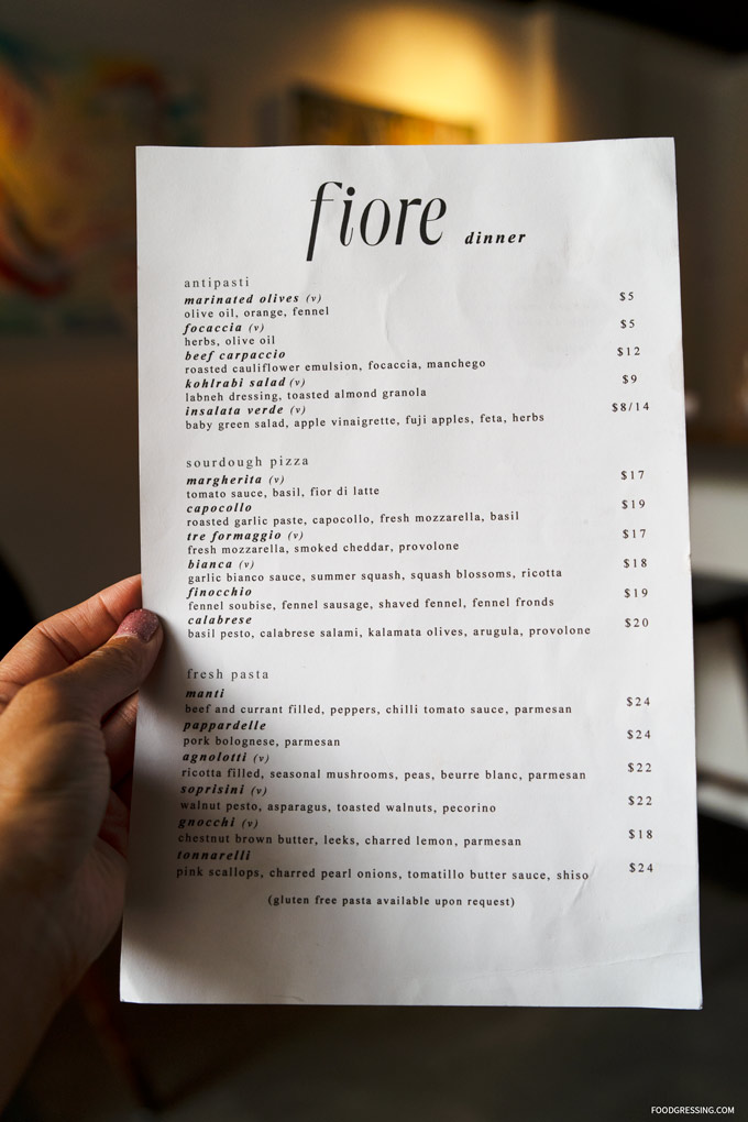 fiore vancouver south granville italian restaurant