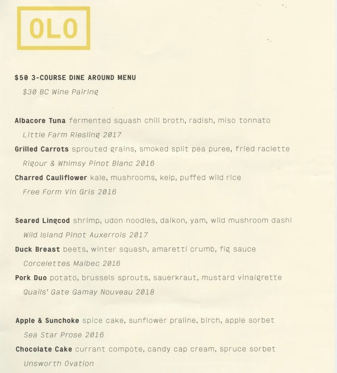 Dine Around and Stay in Town Victoria 2019 OLO restaurant Chinatown
