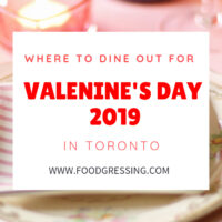 Valentine's Day Toronto 2019 Restaurants