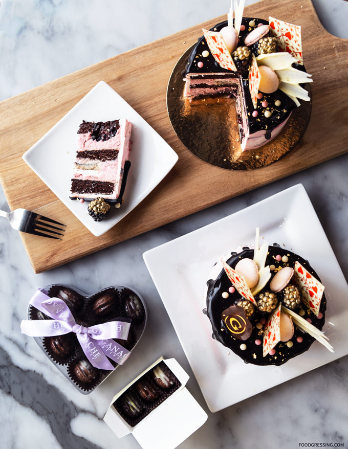 Ganache Pâtisserie: Saint Valentin Cassis Hojicha Chocolat Cake 2019