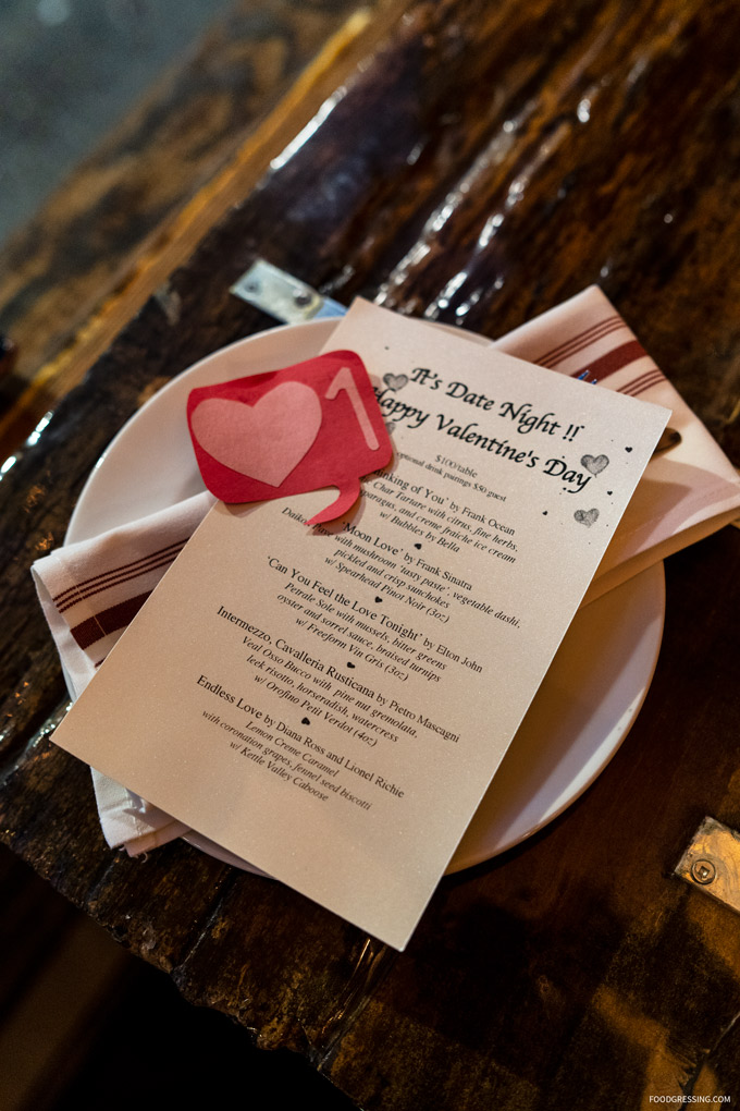 Mackenzie Room Date Night/Valentine's Day Menu: Feb 11 - 17, 2019