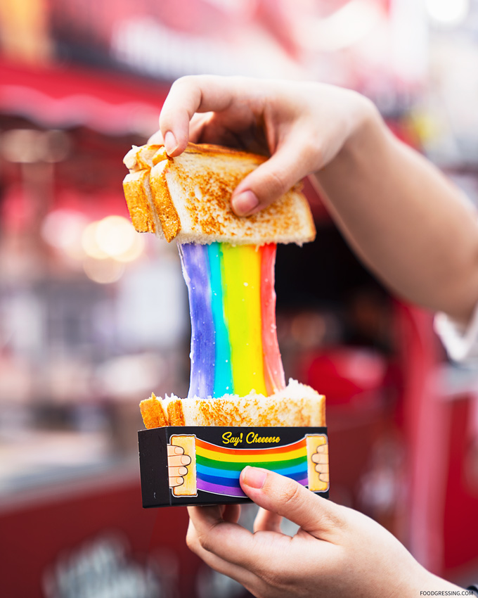 What to Eat at Richmond Night Market 2019 Richmond Night Market Food 2019 Rainbow Cheese Toast Say Cheeese Toast