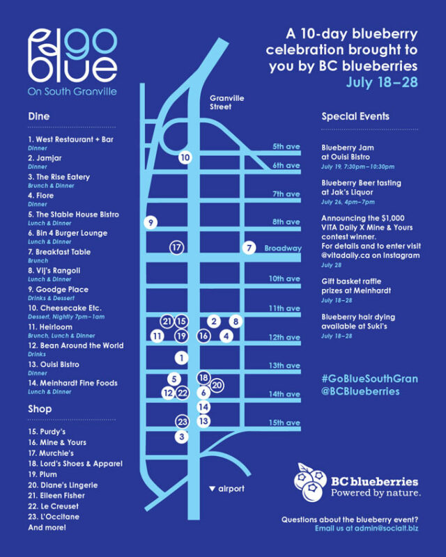 Go Blue on South Granville 2019 Event July 18 28 Foodgressing