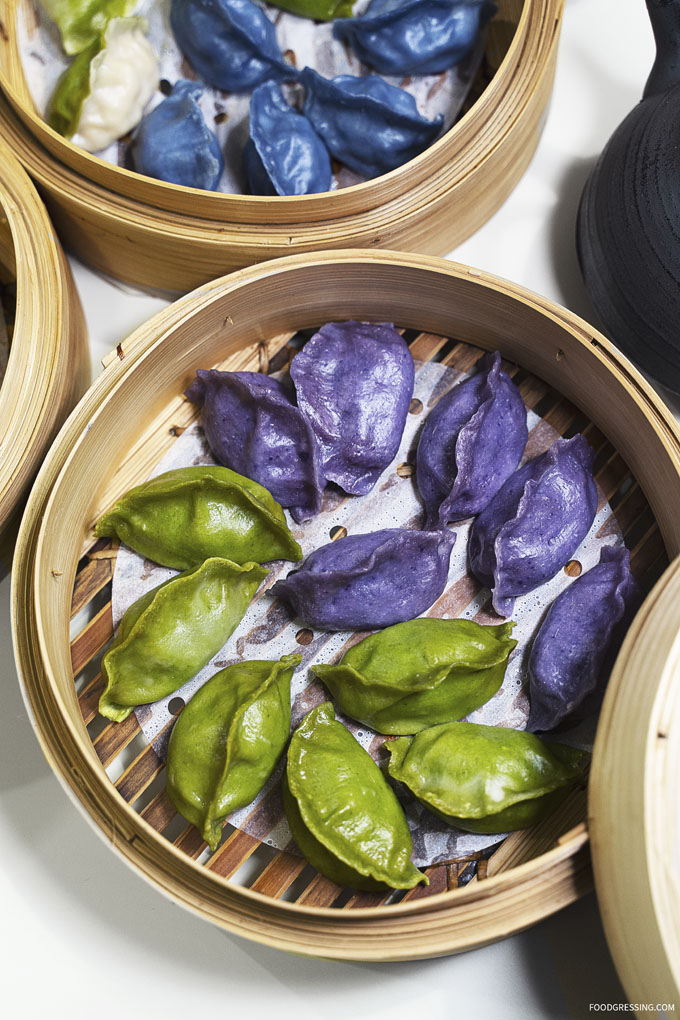 Nine Dumplings inside Robson Public Market: Colourful Handmade Dumplings Vancouver