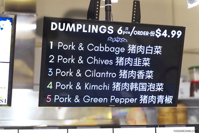 Nine Dumplings inside Robson Public Market: Colourful Handmade Dumplings Vancouver