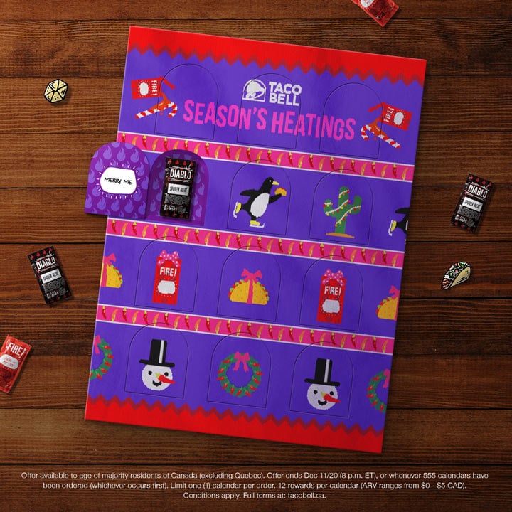 Taco Bell Advent Calendar 2020 Offer 12 Days of Heat and Flavour