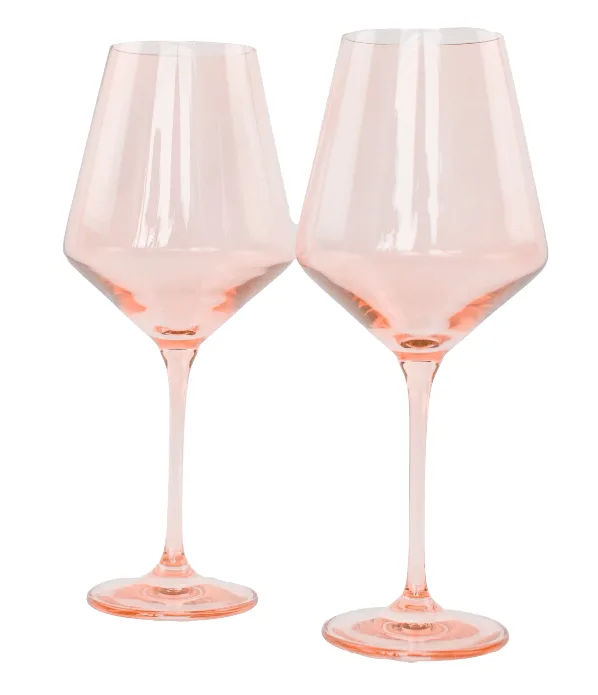 Blush pink wine glasses