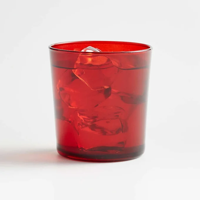 Bodega, 12-oz Red Glass. Make every drink a bit merrier with this deep red glass. Its rich color suits holiday festivities and summer sipping.