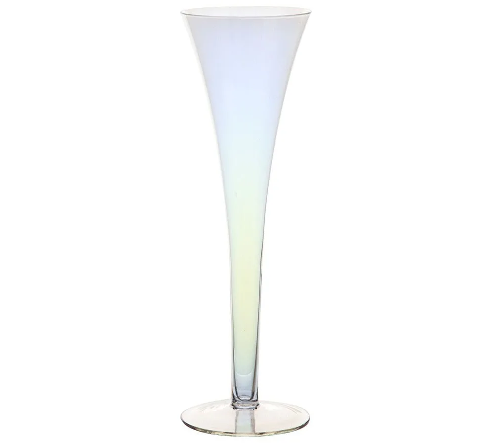 Champagne Flute Hollow Stem Pearlised, Multicolored Glassware