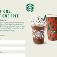 Starbucks Buy One Get One Free December 2020 Canada