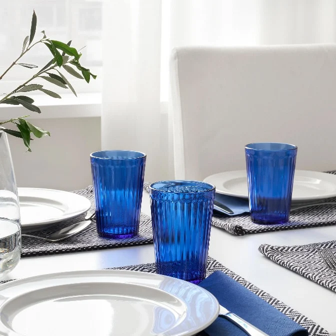 VARDAGEN Glass at Ikea, blue colored glassware
