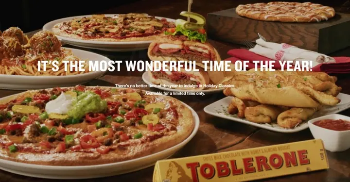 Boston Pizza Holiday Menu 2020: Free Toblerone Deal - Foodgressing