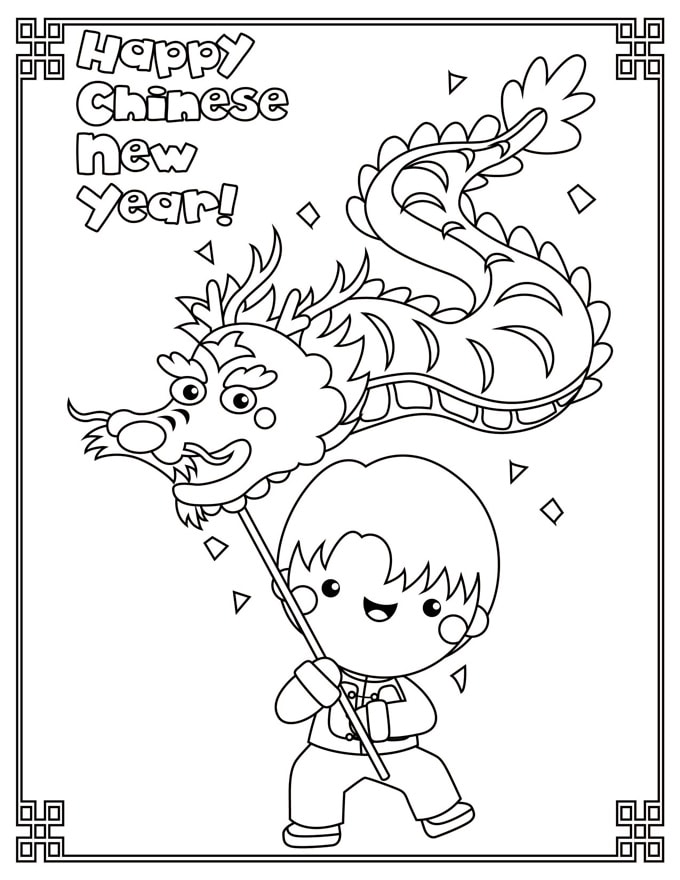 Chinese New Year Printables Free Colouring Pages, Word Search, Bingo