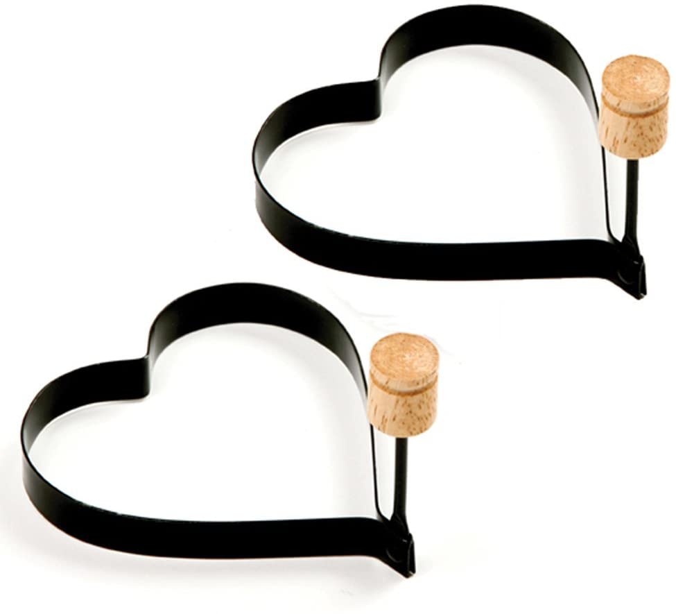 non-stick heart-shaped rings for pancakes or eggs