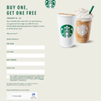 Starbucks Buy One Get One Free February 2021 Canada