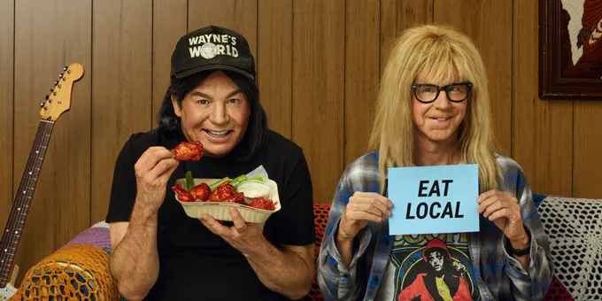Uber Eats Super Bowl 2021 featuring Wayne's World, and Cardi B