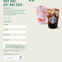 Starbucks Buy One Get One Free March 2021 Canada