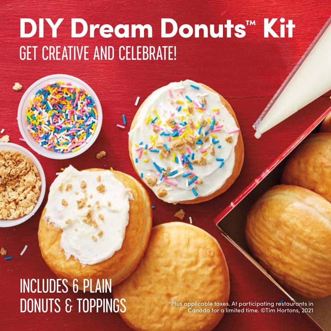 Tim Hortons DIY Dream Donut Kit Canada 2021 Price, What's Included