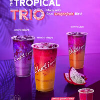 Chatime Trio Cup, Mango Tango, Guava Lava, Grape Escape