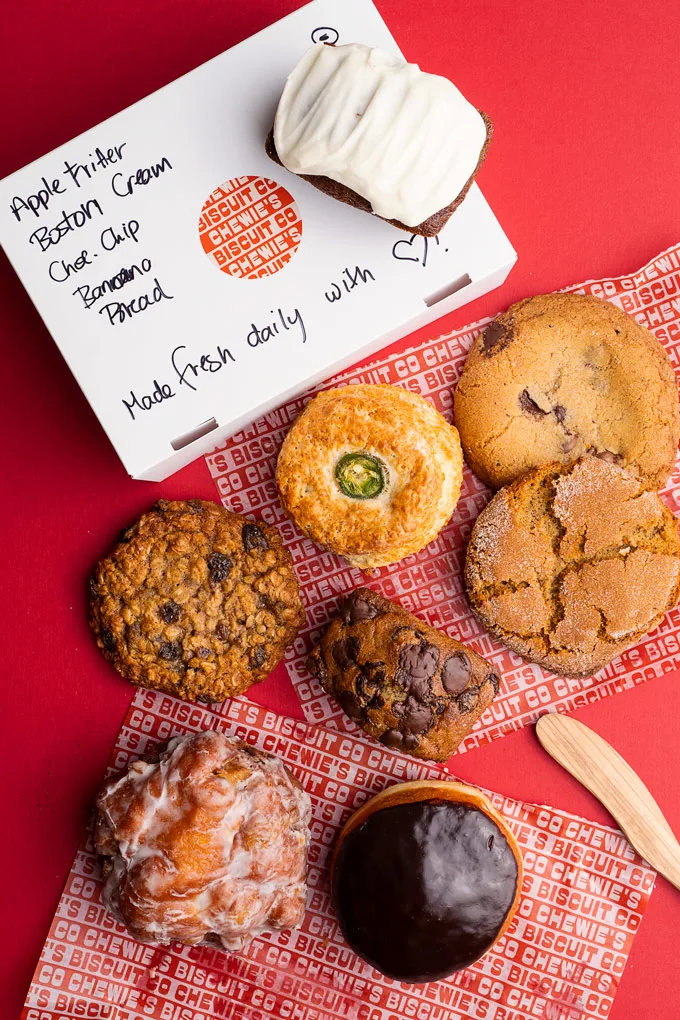 Chewies Biscuits Sandwiches, Bennys, Fried Chicken and Baked Goods