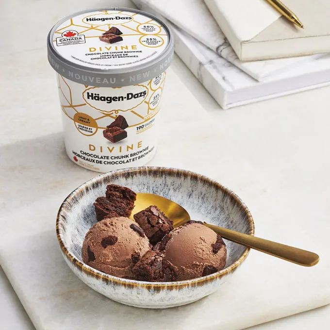 Häagen-Dazs DIVINE: Less calories, fat and sugar; price