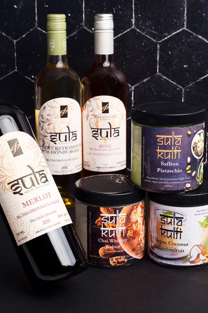 Sula Indian Restaurant Kulfi Ice Cream Lineup & Wines
