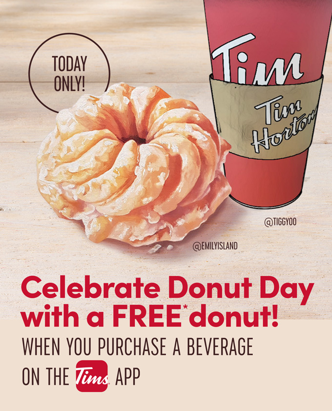 Tim Hortons offering $0.50 donuts for National Donut Day