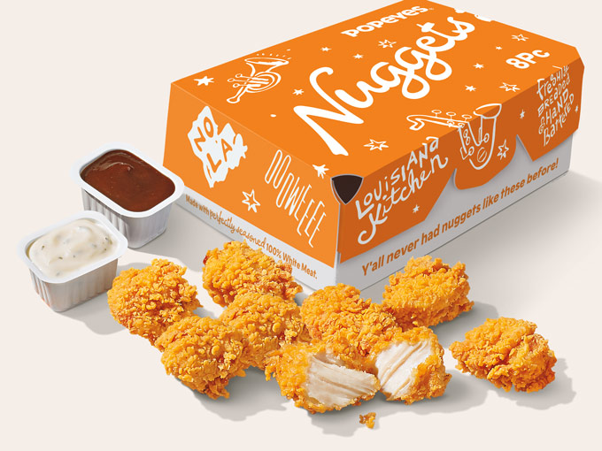 calories in popeyes nuggets