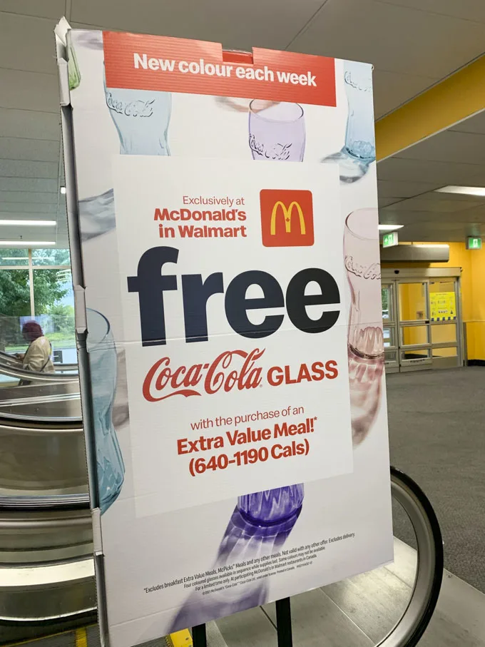 McDonald’s Coke Glasses 2021 Canada: Extra Value Meal at Walmart