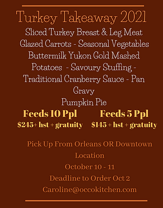 Wharfside thanksgiving menu