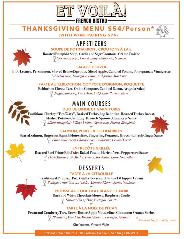 Thanksgiving in San Diego 2021: Dinner, Turkey to Go, Restaurants