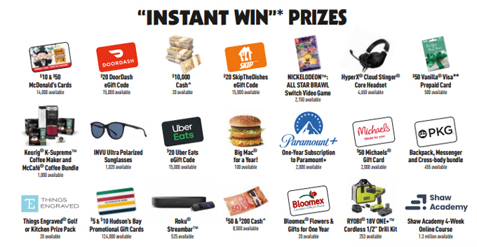 YOU PICK FROM LIST 2020 MCDONALDS MONOPOLY CANADA MULTIPLES AVAILABLE 