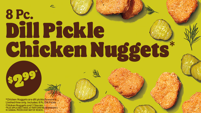 Burger King Dill Pickle Chicken Nuggets